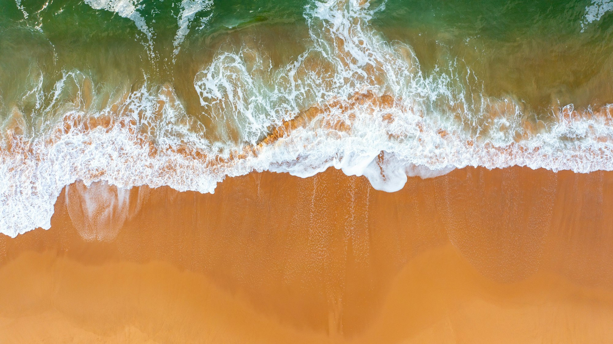 Atlantic ocean beach aerial view