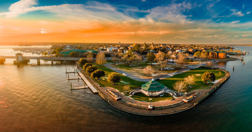 New Bern Downtown sky view