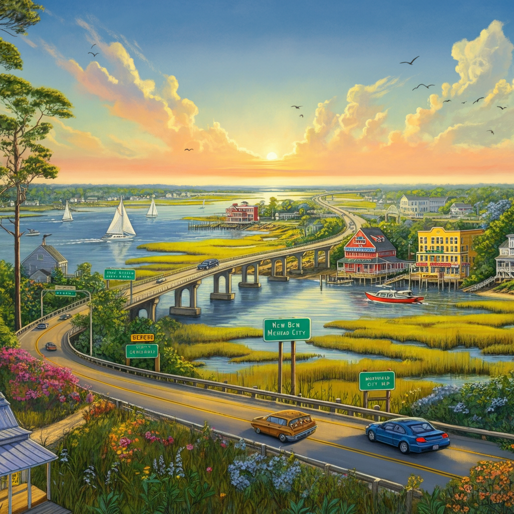 New Bern NC to Morehead City NC