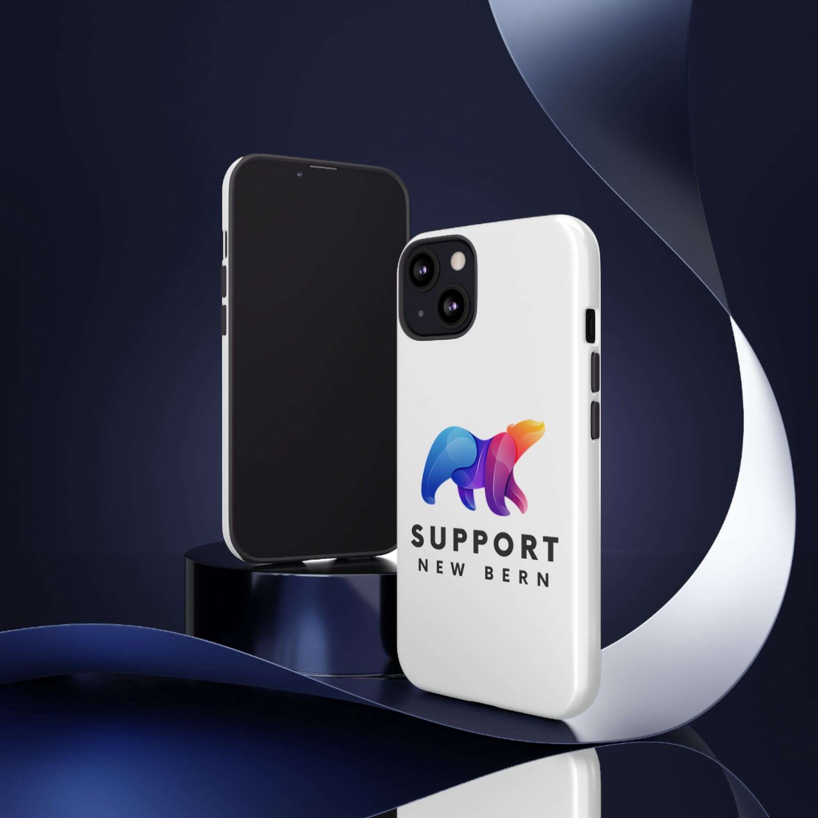 Support New Bern Dual-Layer Tough Phone Case – Shockproof Protective Bear Graphic Cover - Image 2