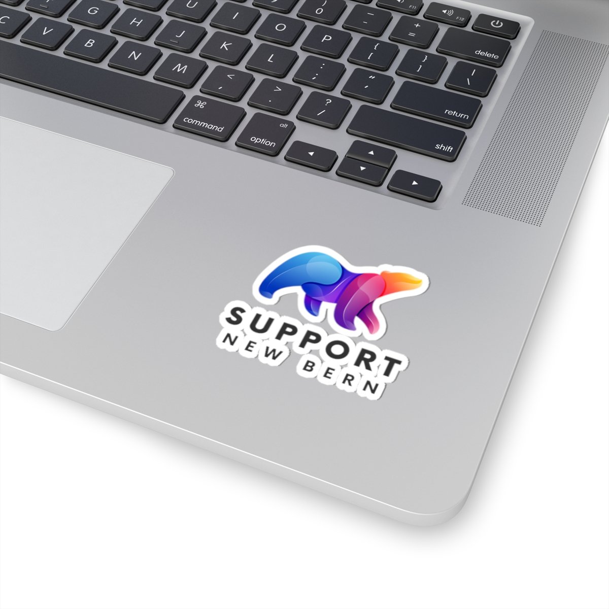 Support New Bern Colorful Bear Vinyl Sticker – Premium Kiss-Cut Laptop & Water Bottle Decal - Image 2