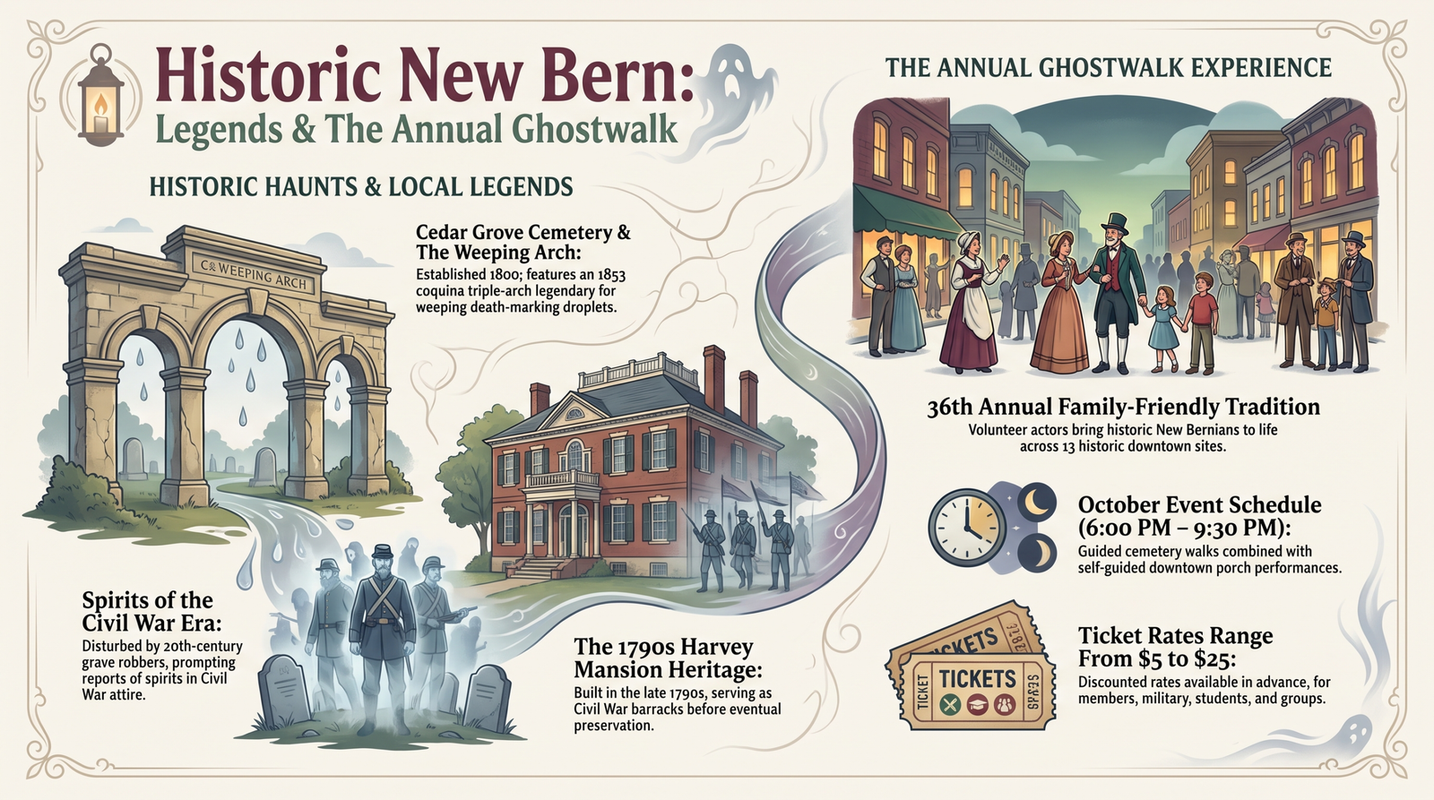 Ghostwalk New Bern 2026: Dates, Tickets, Schedule, and Insider Guide